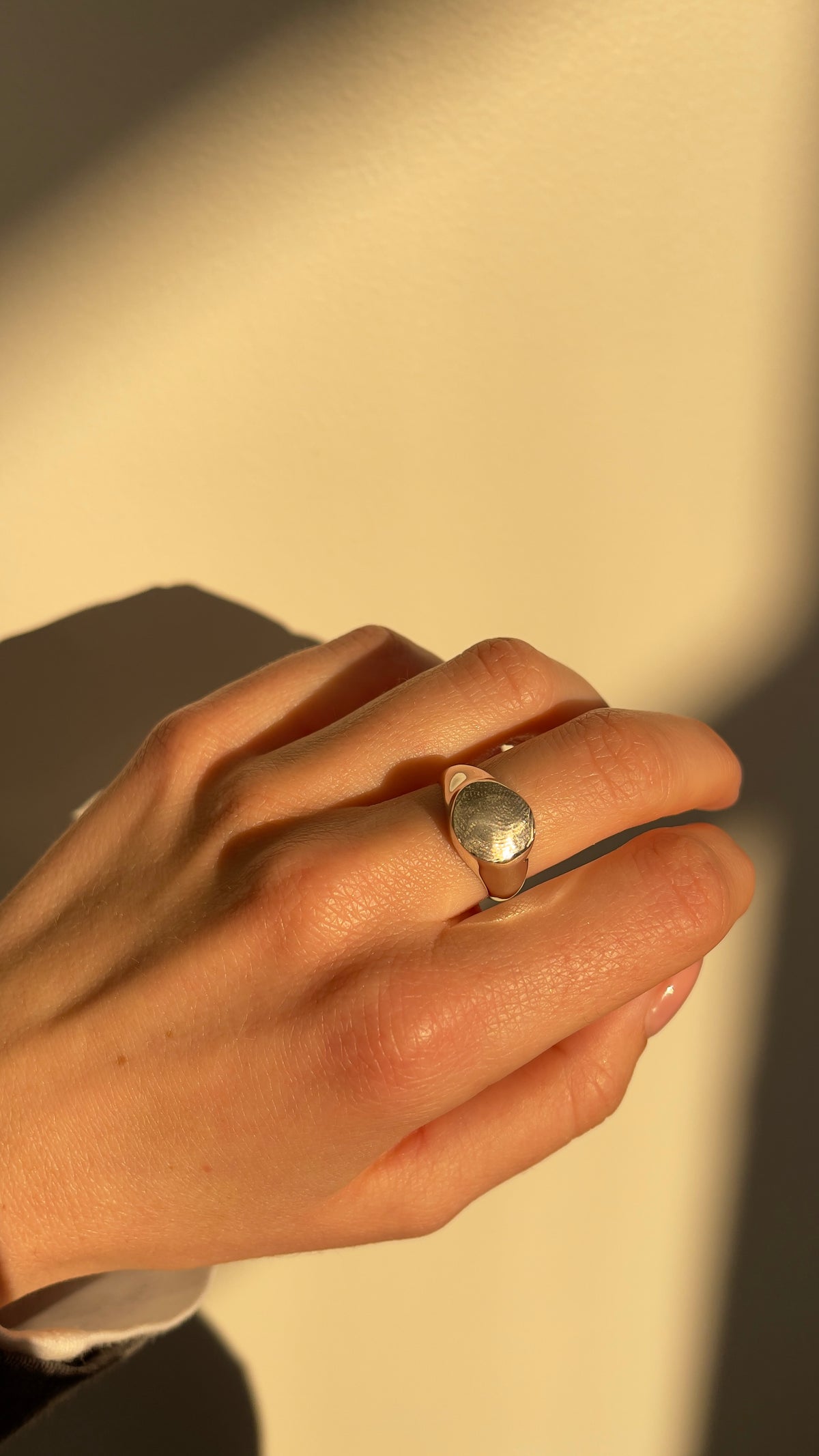 White Gold Signet Impression Ring