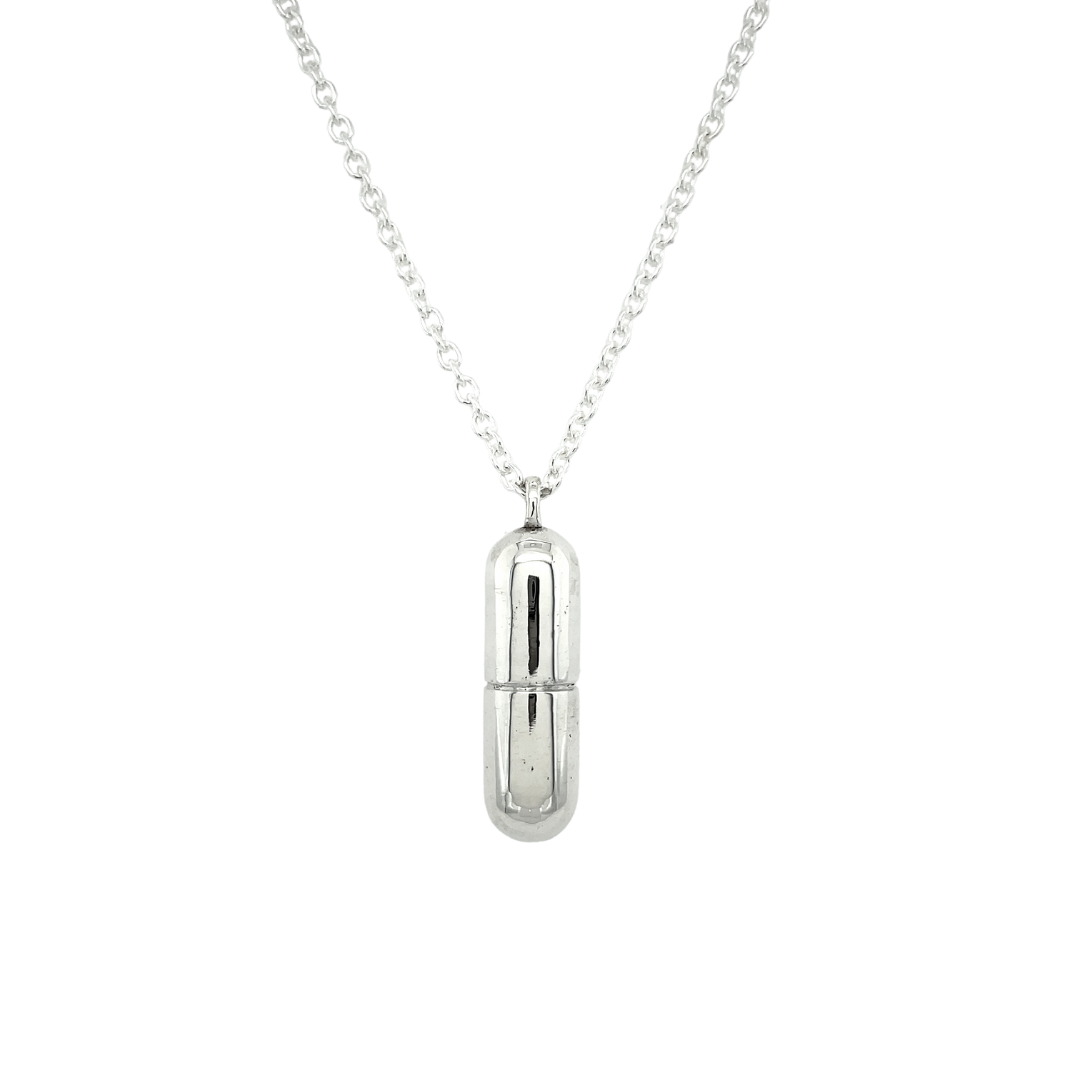 White Gold Capsule Necklace