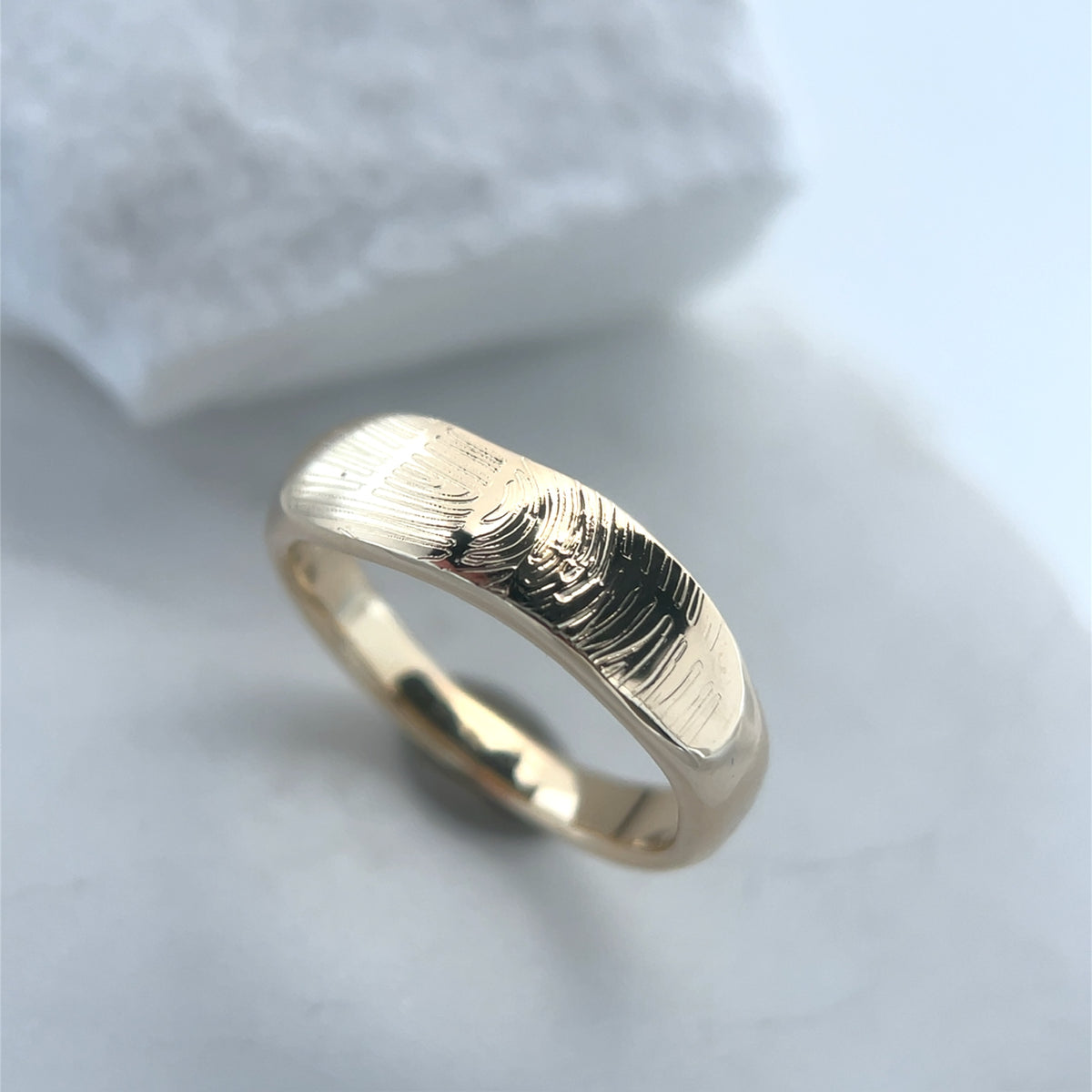 Gold Band Impression Ring