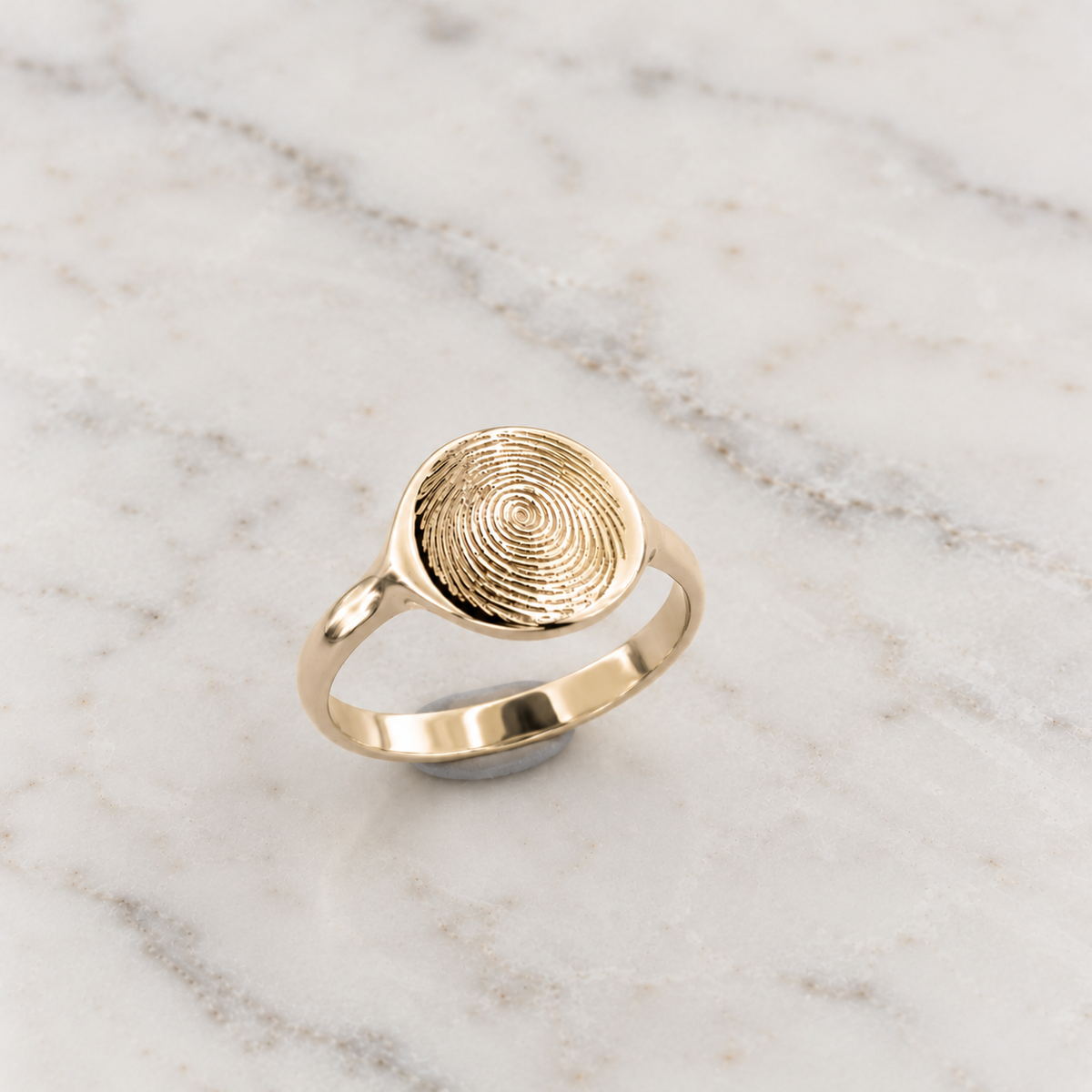 Gold Stacker Impression Ring