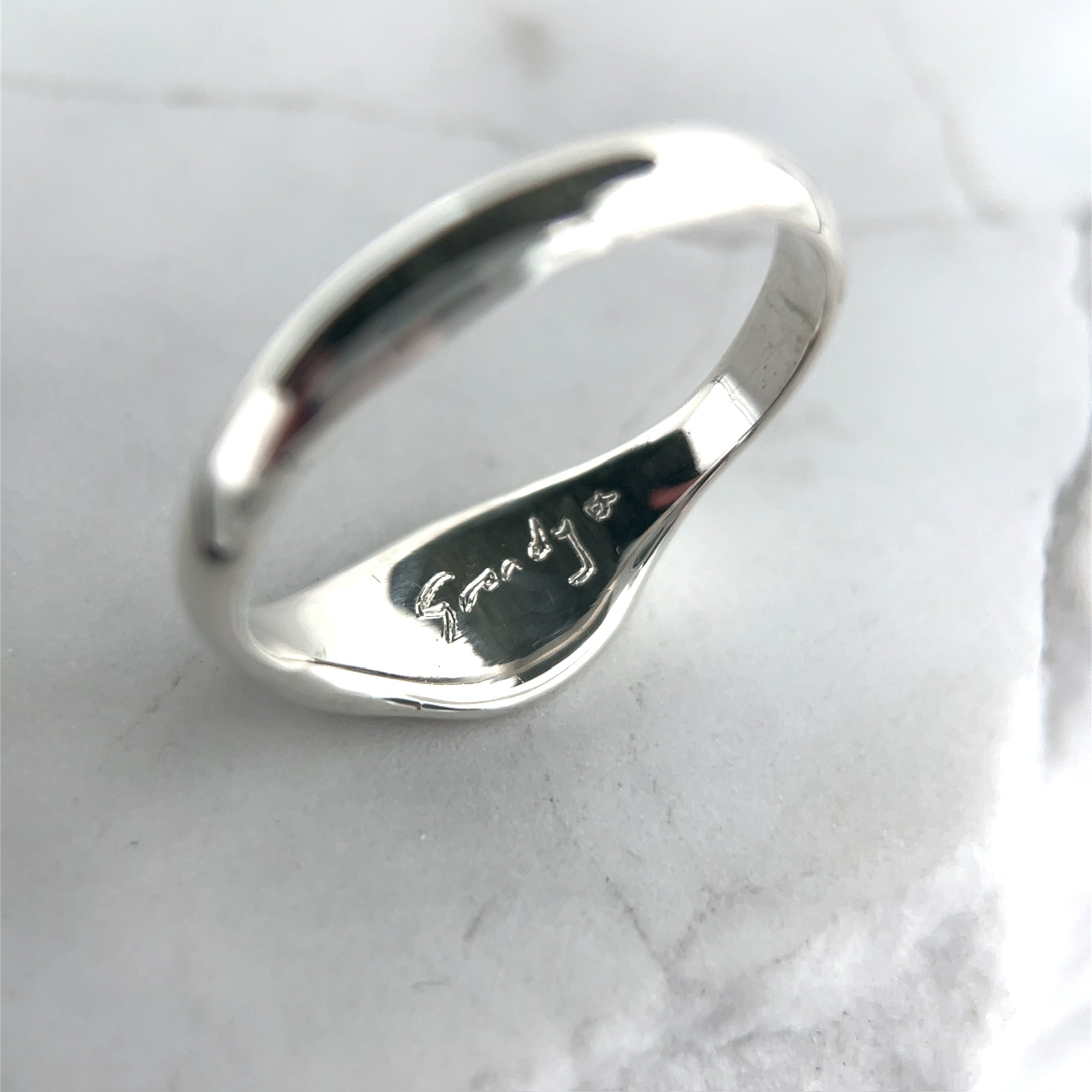 Sterling Silver Band Impression Ring