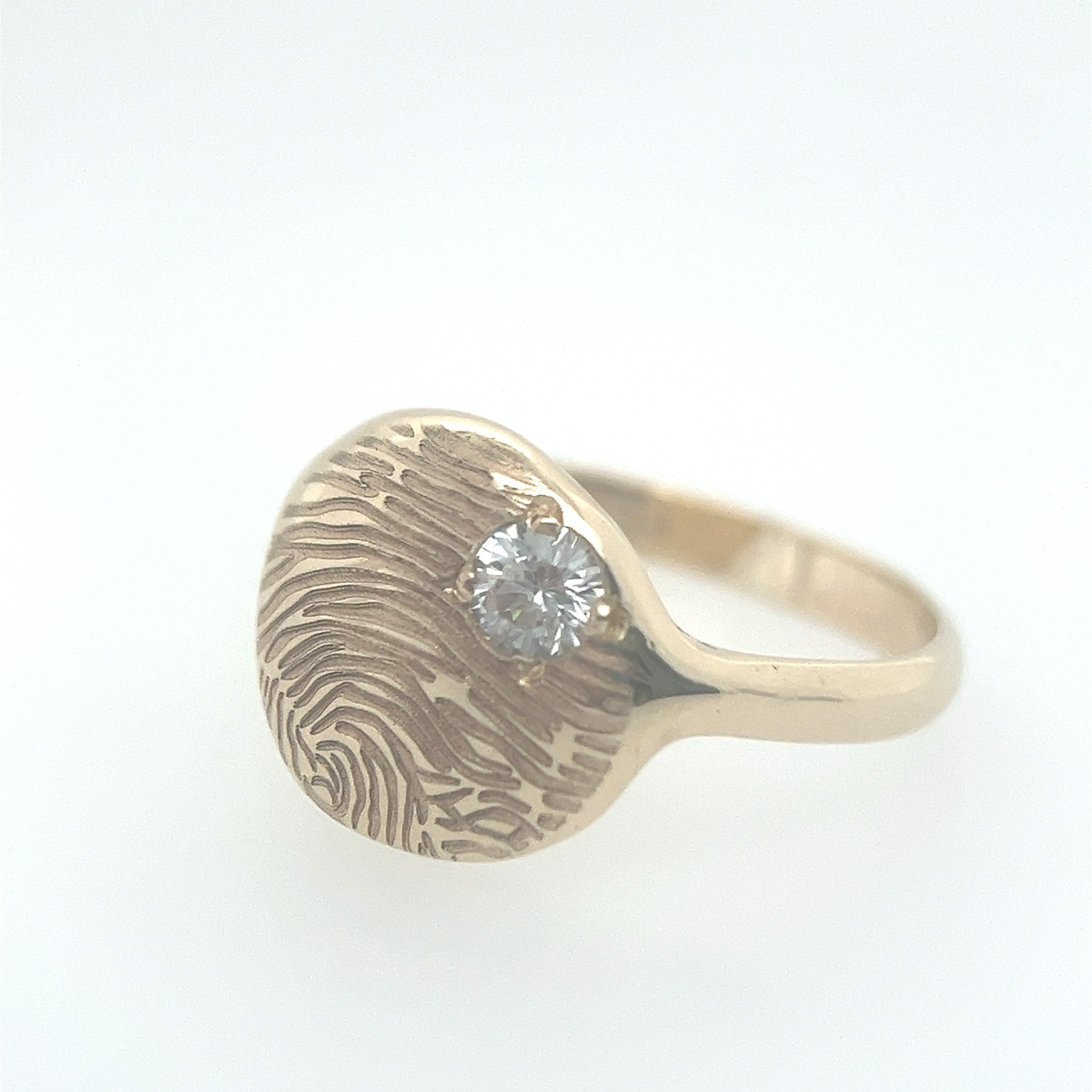 Gold Stacker Impression Ring