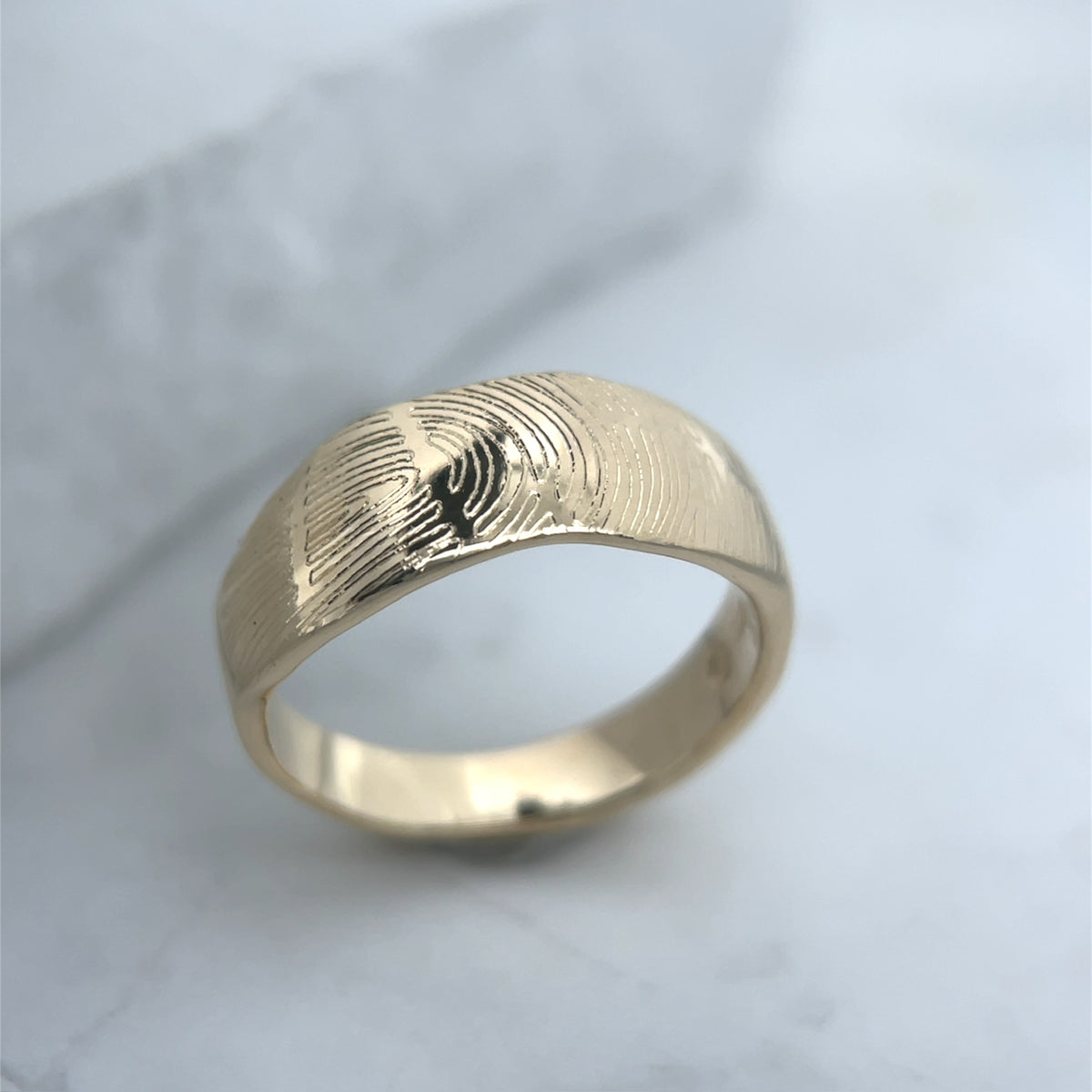 Gold Band Impression Ring