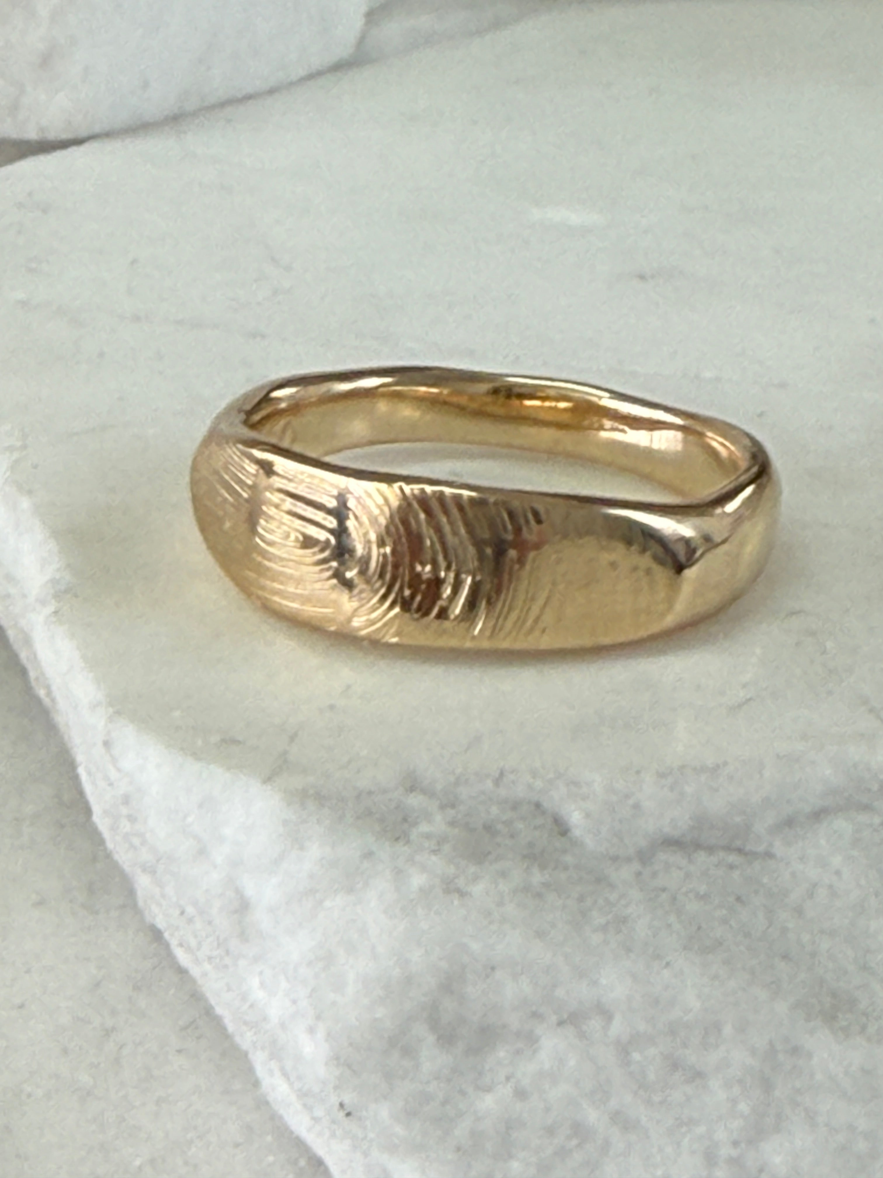Gold Band Impression Ring