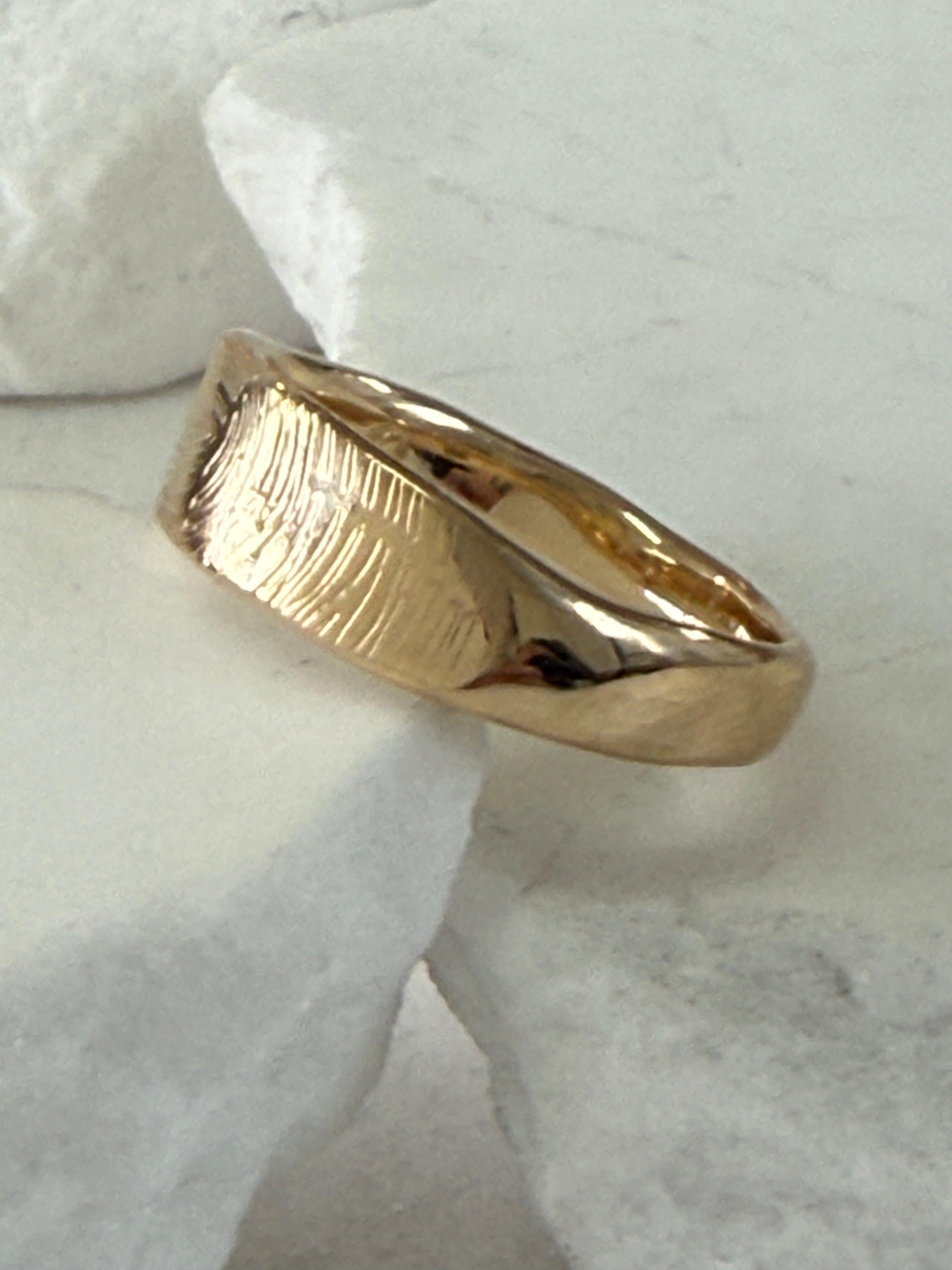 Gold Band Impression Ring