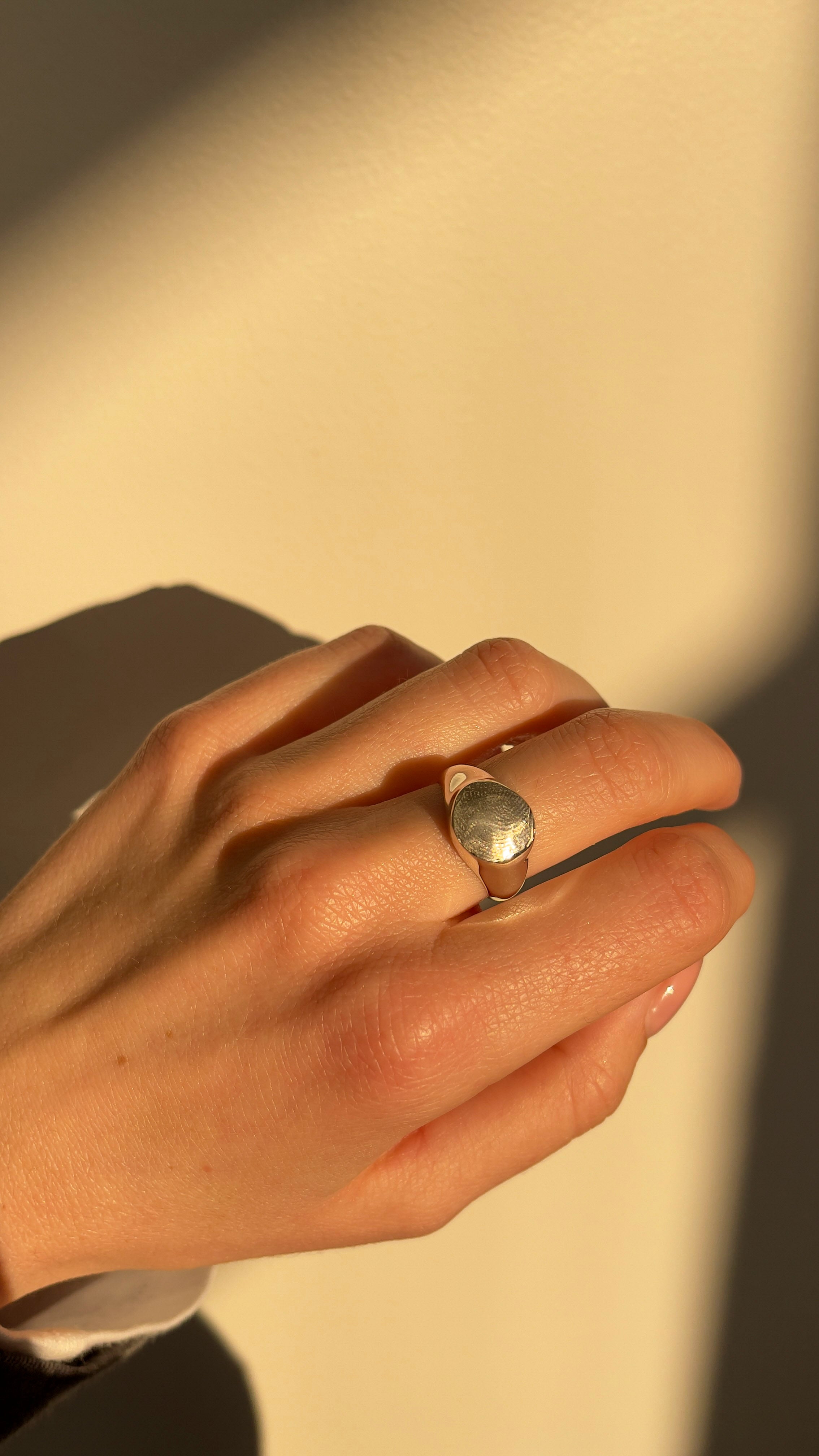 Gold Signet Impression Ring