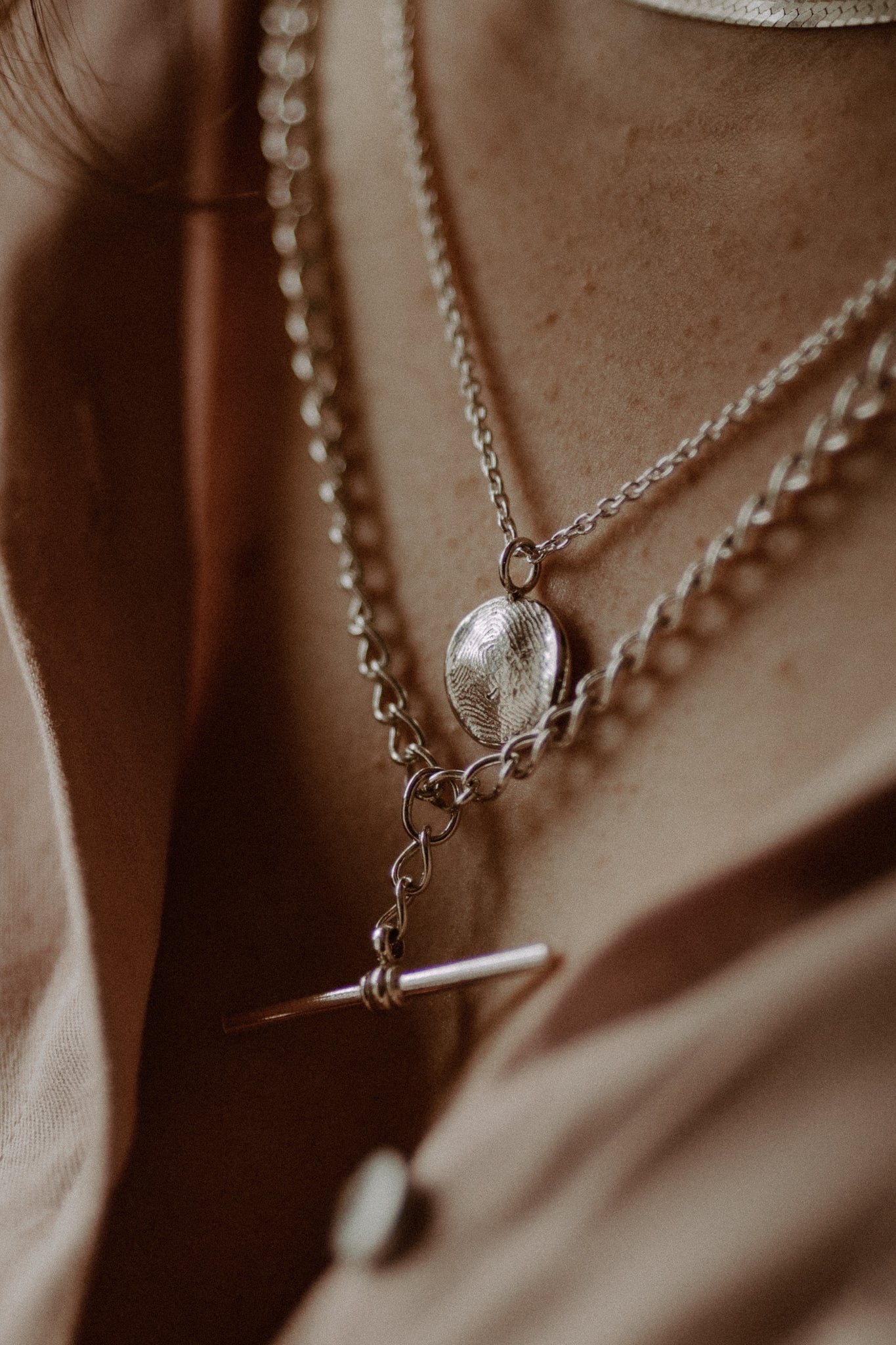 Sterling Silver Impression Necklace