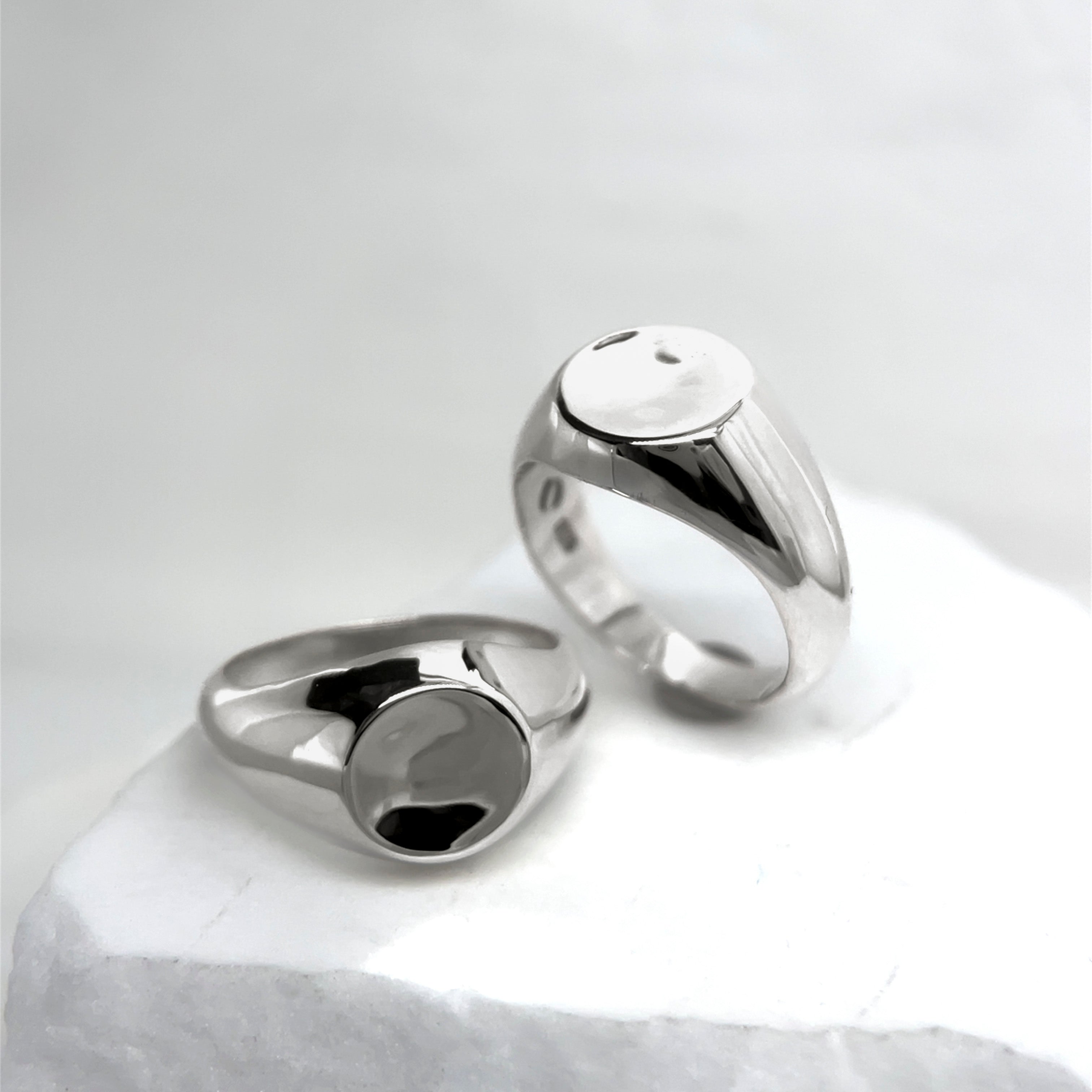 White Gold Signet Impression Ring