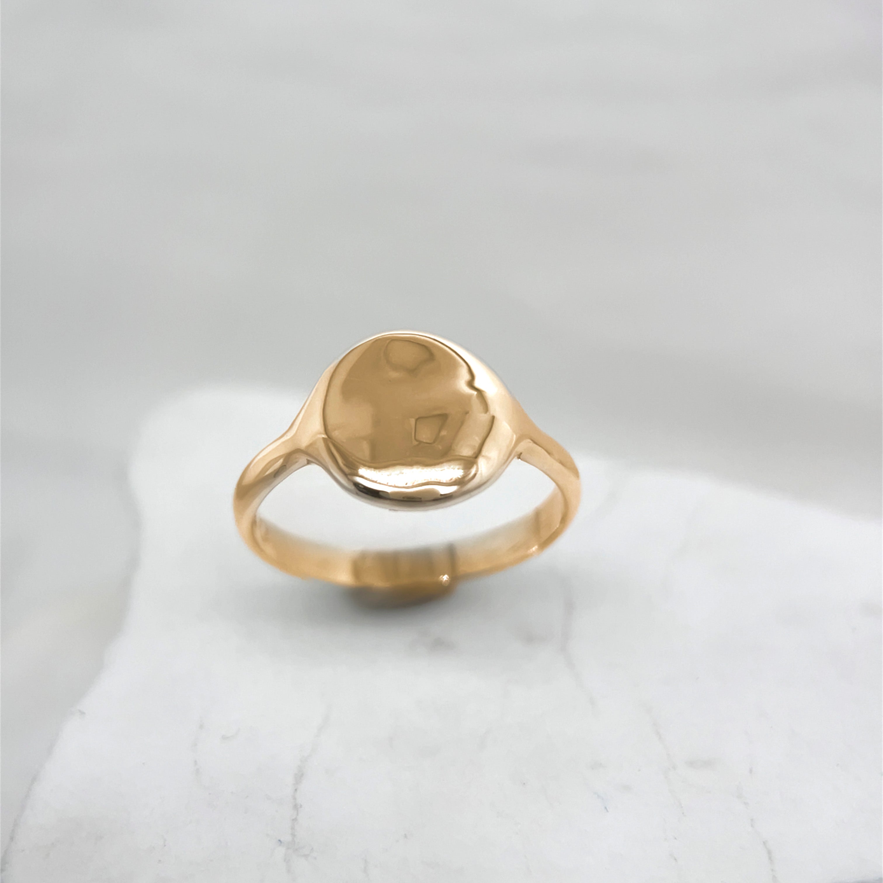 Gold Stacker Impression Ring